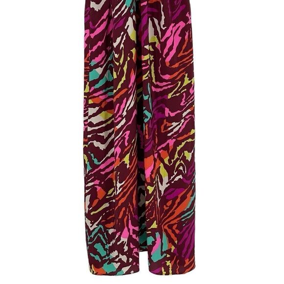 Amanda Uprichard 100% Silk Sleeveless Maxi Dress Animal Print Large Multi Color - Picture 6 of 8